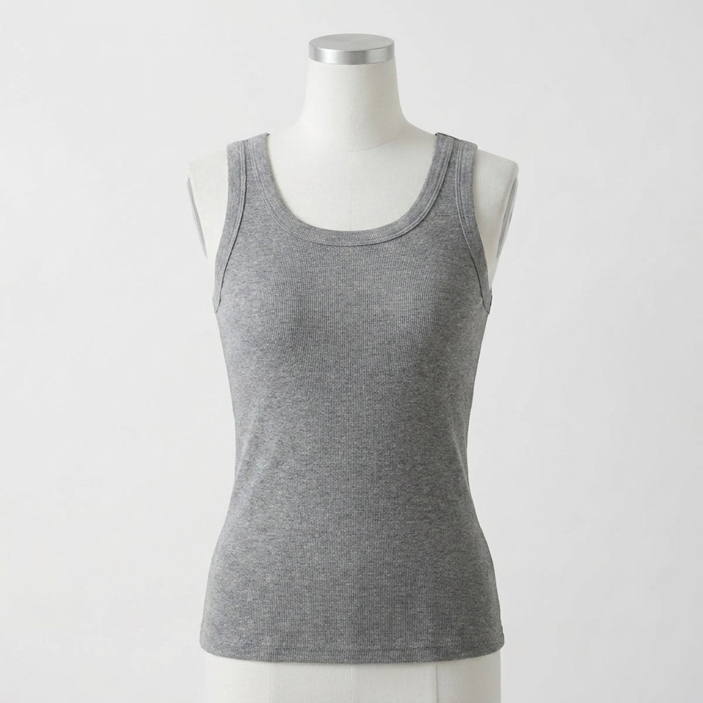 Rosie's Ribbed Cotton Built-in Bra Tank