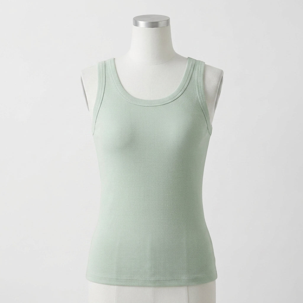 Rosie's Ribbed Cotton Built-in Bra Tank